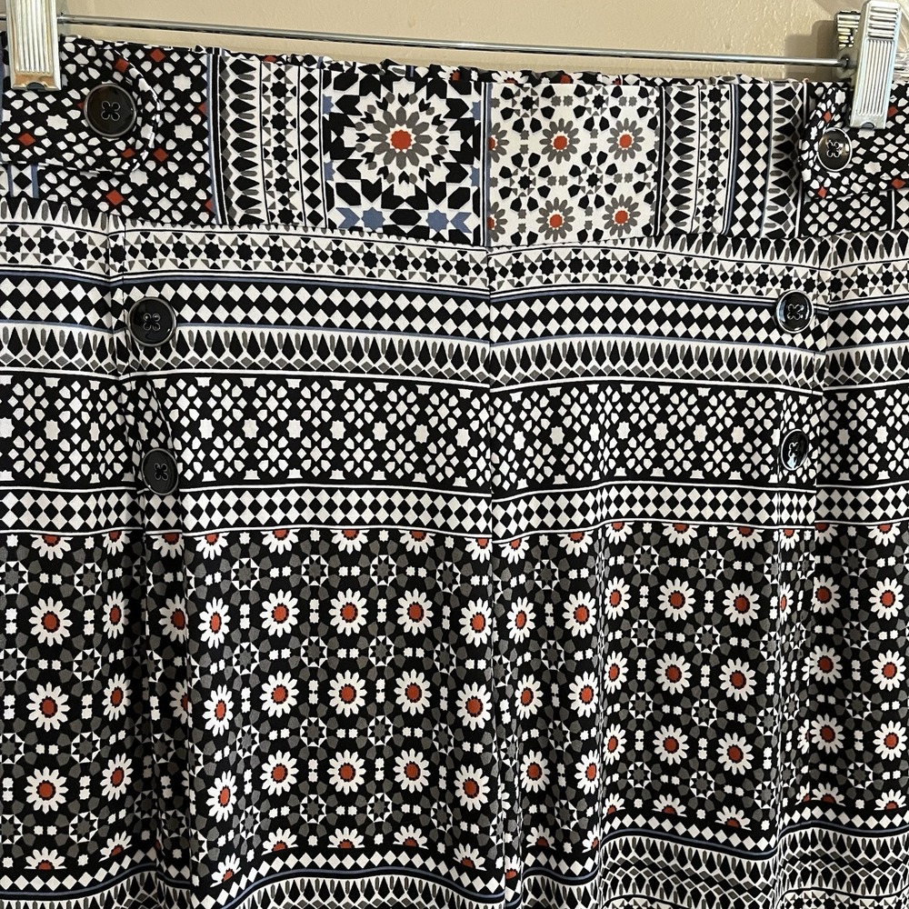 Robert Louis Geometric Floral Wide Leg Cropped Pants Womens 1X Sailor Retro - Picture 2 of 10